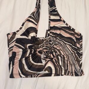 Stylish Halter Top with Abstract Pattern